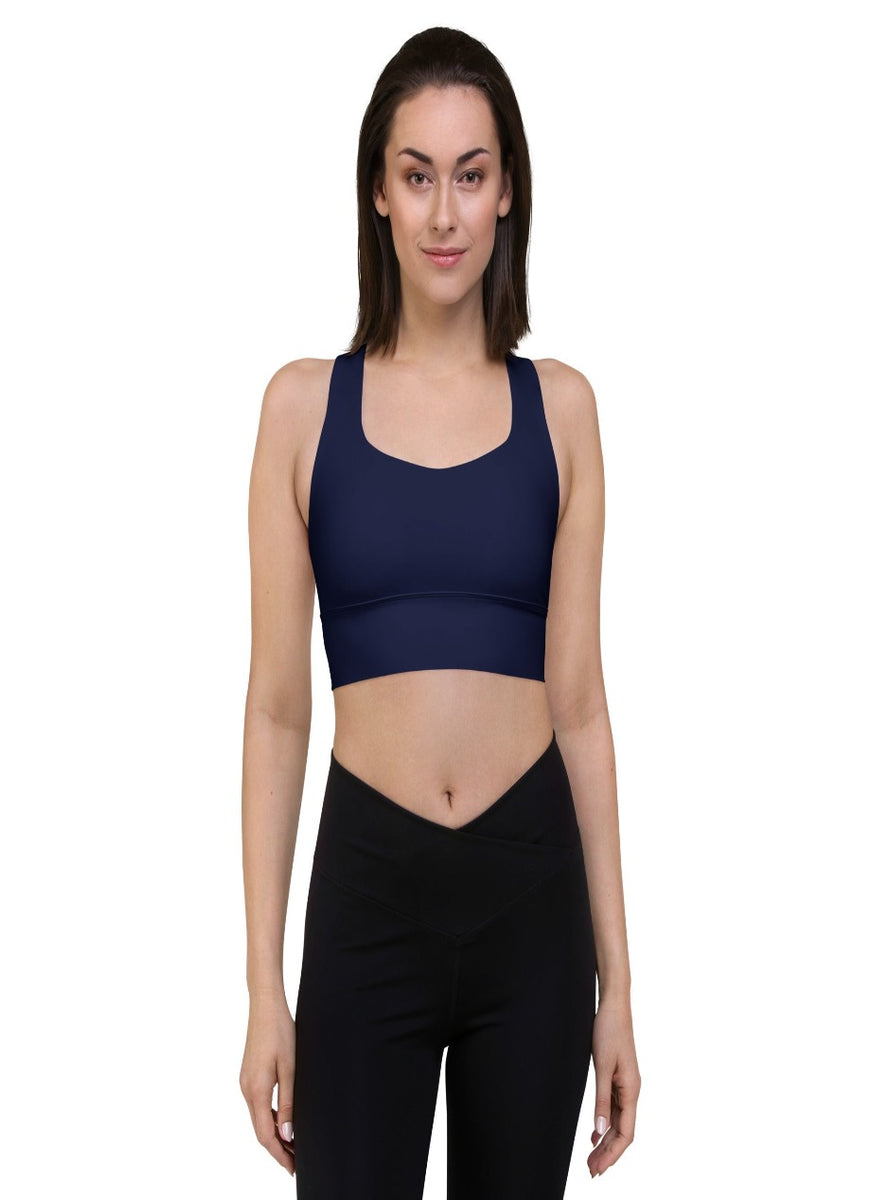Longline sports bra for women-Women's Sports Bra-MYLUXQUEEN