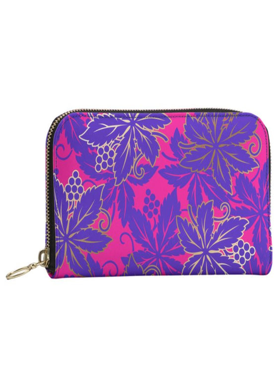 shop women designer pink floral leather wallets | MYLUXQUEEN