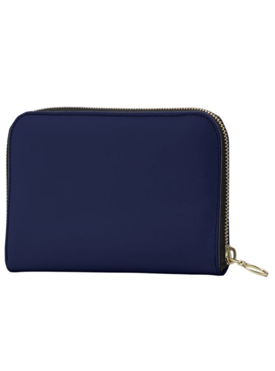 shop womens designer blue leather wallets | MYLUXQUEEN