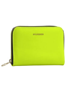  shop womens designer neon yellow leather wallets | MYLUXQUEEN