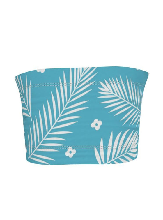 shop womens blue swimwear top, womens blue summer top, womens blue designer tube top, womens designer tops, womens designer clothing, womens blue clothes, womens clothing online |MYLUXQUEEN