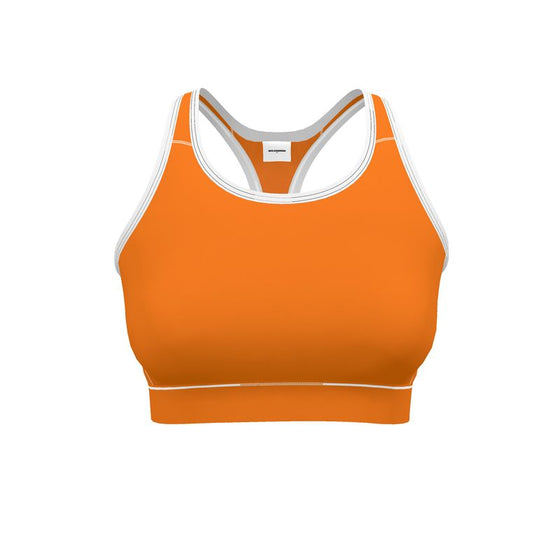 shop womens orange sports bra, womens orange bra, womens orange tops, womens activewear tops, womens yoga bra, womens yoga tops, womens workout tops, womens tops, womens orange tops, womens activewear clothing