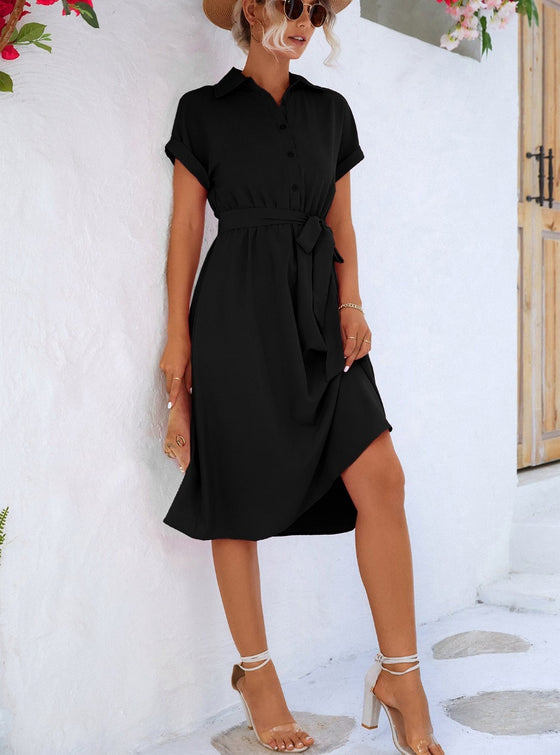 shop womens black shirt dress, summer dress, casual dress | MYLUXQUEEN