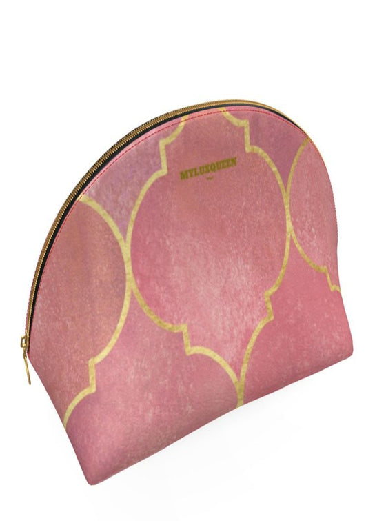 shop leather designer makeup bag, leather cosmetic bag, large pink makeup bag, beauty bags| MYLUXQUEEN
