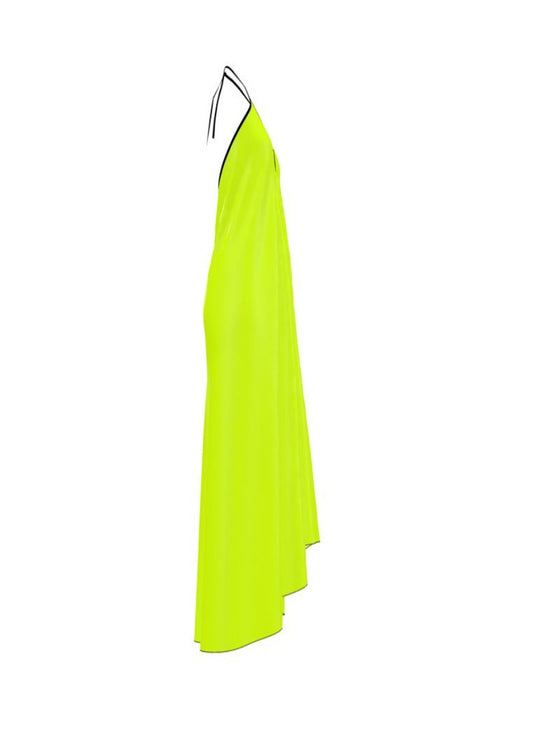 shop womens long backless dresses, womens silk dresses, womens designer maxi dresses, buy long maxi dress, summer dress, resortwear maxi dress, womens flowy dress, womens summer dress, women neon green dress,