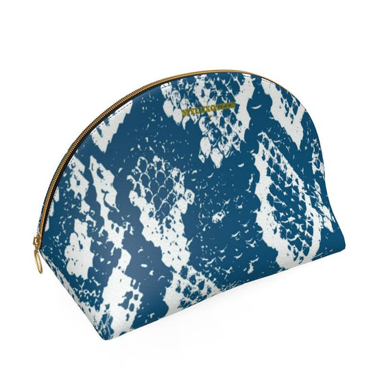 shop womens designer cosmetic bag, womens cosmestic bag, womens luxury bags, womens blue leather bags | MYLUXQUEEN