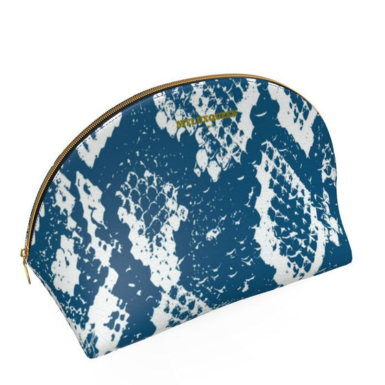 shop womens designer cosmetic bag, womens cosmestic bag, womens luxury bags, womens blue leather bags | MYLUXQUEEN