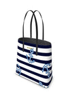 shop womens designer blue nautical leather tote | MYLUXQUEEN