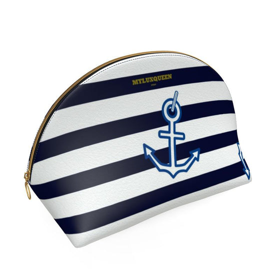 Nautical Leather Cosmetic Bag