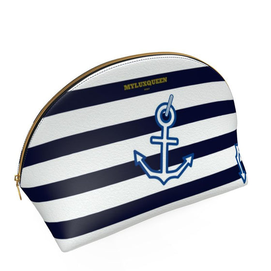 Nautical Leather Cosmetic Bag