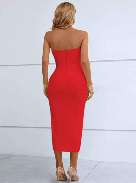 Shop womens red sexy dress, womens red cutout dress, dress for valentine day, womens date night red dress, womens red bodycon dress, womens red midi sexy dress | MYLUXQUEEN