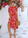 Shop womens red summer dress, womens red floral dresses, womens red flowy dress, womens casual flowy dress, womens casual floral dress | MYLUXQUEEN