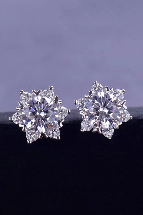 2 Carat Floral Stud Earrings