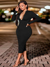 shop womens black bodycon midi dress, womens black long sleeve bodycon dress, womens black casual dress, womens sexy black dress, womens zippered front dress, womes fitted black casual midi dress, womens online fashion and clothing, womens casual black dresses, womens casual dresses, women sexy casual black dress | MYLUXQUEEN