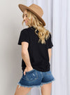 shop womens black casual cotton t-shirt | MYLUXQUEEN