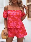 shop red floral top and shorts set, womens summer clothing | MYLUXQUEEN