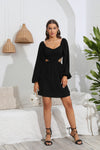 Cutout Balloon Sleeve Dress