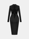 Shop womens black bodycon sexy dress, womens black long sleeve dress | MYLUXQUEEN
