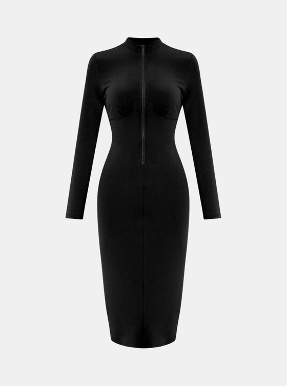 Shop womens black bodycon sexy dress, womens black long sleeve dress | MYLUXQUEEN