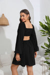 Cutout Balloon Sleeve Dress