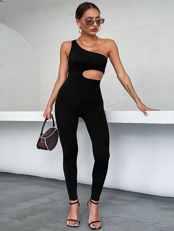 shop womens black cutout jumpsuit, womens black going out clothes | MYLUXQUEEN