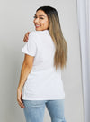 shop womens white cotton tshirts casual wear| MYLUXQUEEN