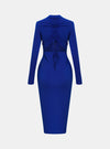 shop blue long sleeve sexy dress, blue fitted dresses, blue casual wear sexy dress, blue zip front midi dress, blue bodycon dress, blue casual sexy dress, womens blue midi dress | MYLUXQUEEN
