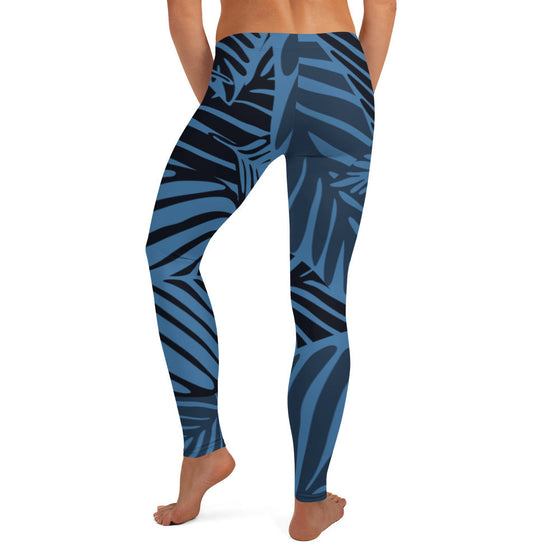 Women's Blue Palm Leggings