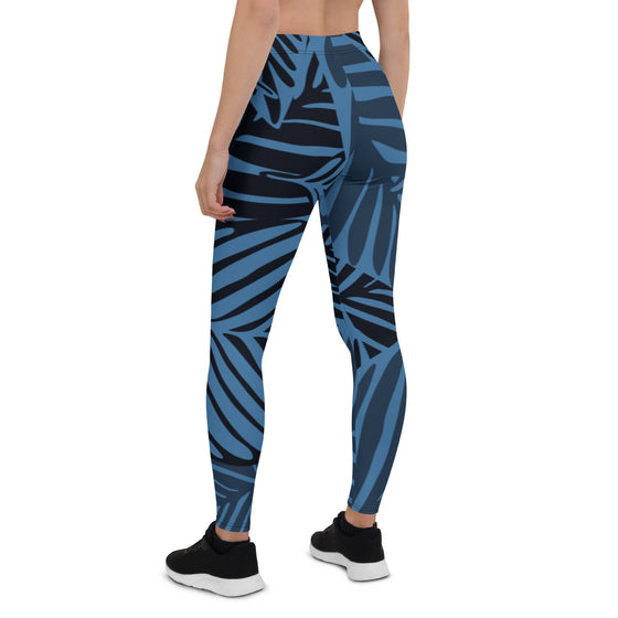 Women's Blue Palm Leggings