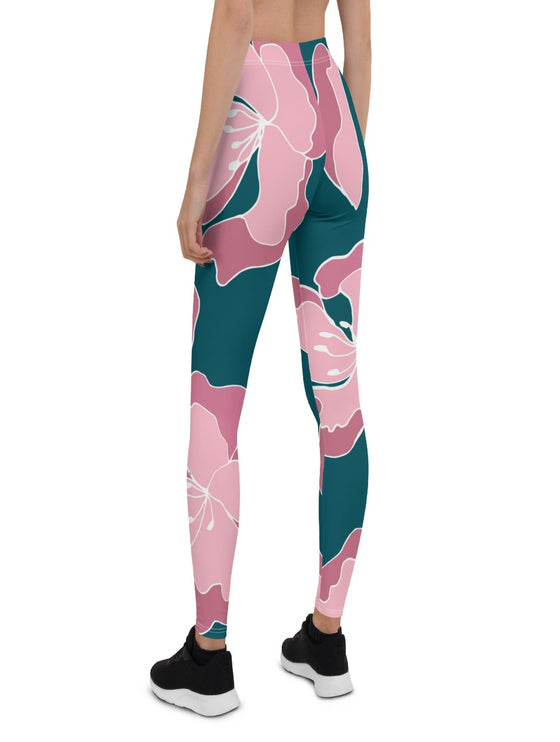 shop womens floral pink leggings, womens activewear | MYLUXQUEEN