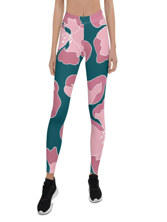 shop womens floral pink leggings, womens activewear | MYLUXQUEEN