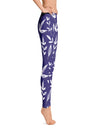 shop womens blue floral yoga leggings | MYLUXQUEEN