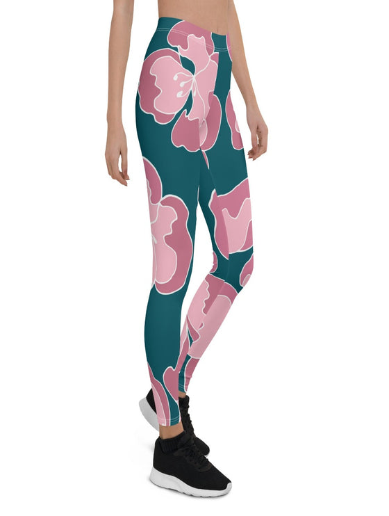 shop womens floral pink leggings, womens activewear | MYLUXQUEEN