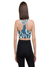 shop womens blue snakeskin sports bra, yoga top | MYLUXQUEEN