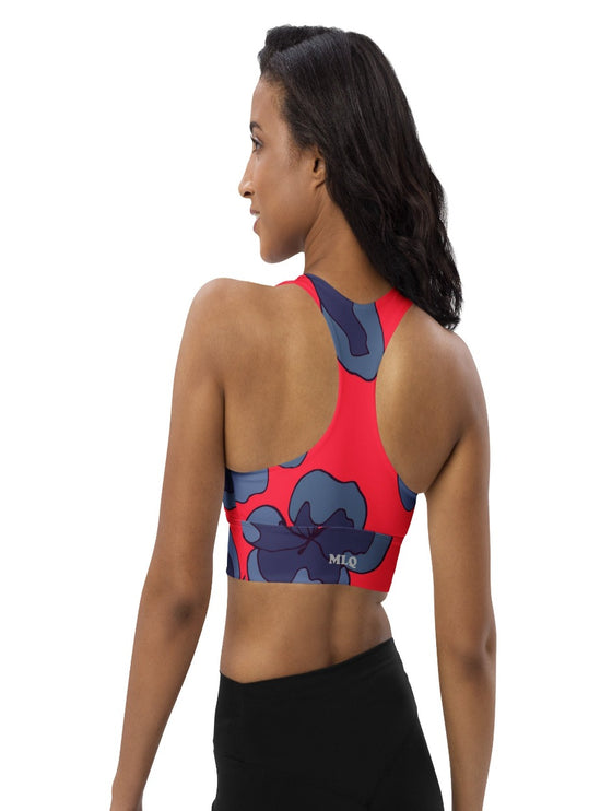 shop womens red floral sports bra | MYLUXQUEEN