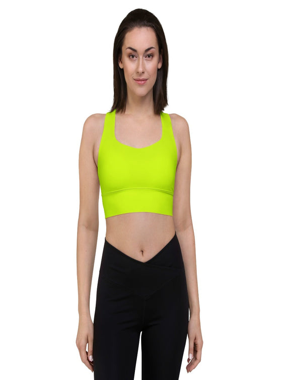 shop womens neon green sports bra, yoga top | MYLUXQUEEN