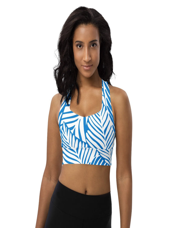 shop womens blue floral sports bra, yoga bra | MYLUXQUEEN