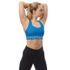 shop womens blue sports bra, womens blue activewear tops, womens blue yoga bra, womens blue yoga top, womens workout tops, womens sports clothing