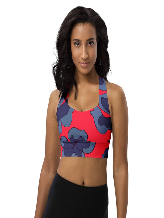 shop womens red floral sports bra | MYLUXQUEEN