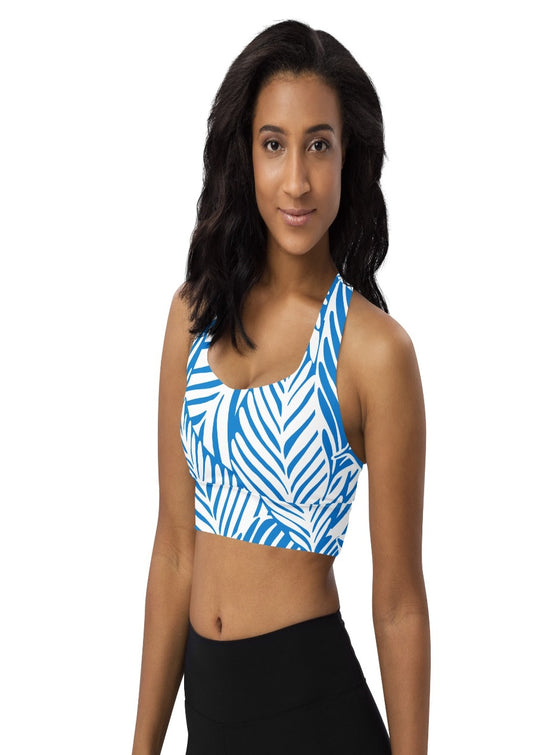 shop womens blue floral sports bra, yoga bra | MYLUXQUEEN
