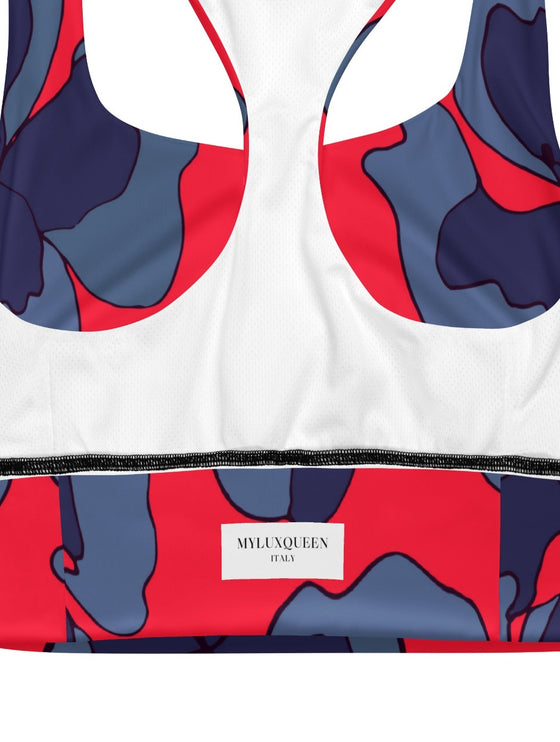 shop womens red floral sports bra | MYLUXQUEEN