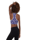 shop womens blue floral sports bra, yoga top | MYLUXQUEEN