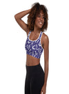 shop womens blue floral sports bra, yoga top | MYLUXQUEEN