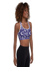 shop womens blue floral sports bra, yoga top | MYLUXQUEEN