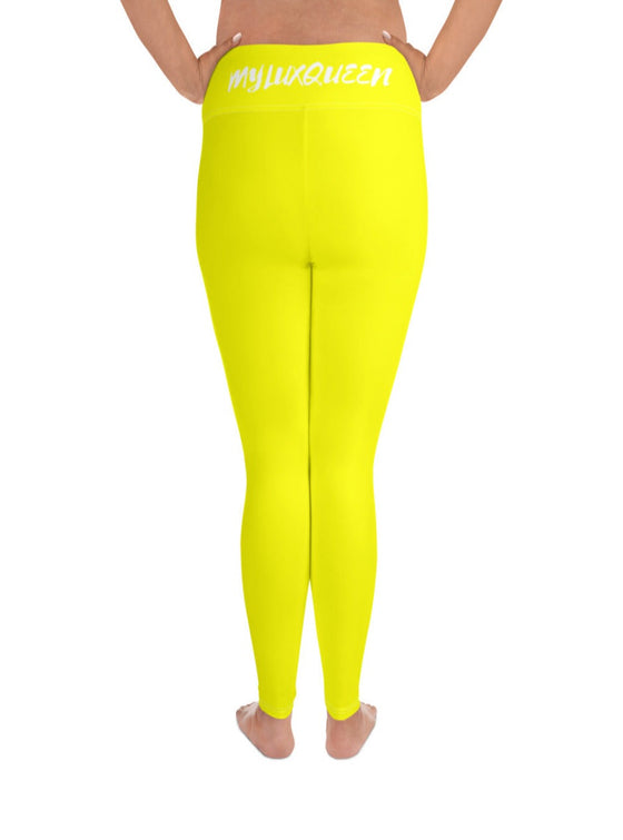 shop womens plus size yellow activewear leggings, womens yellow pants, womens bottoms| myluxqueen