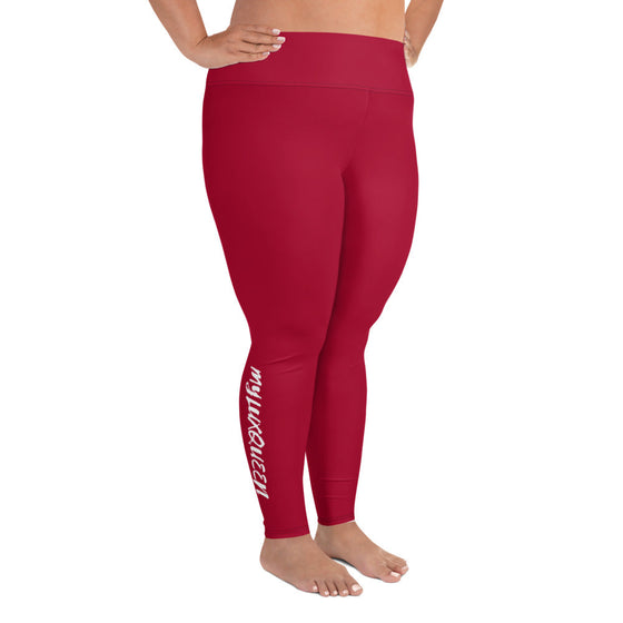 buy now our burgundy womens plus size high waisted leggings, plus size womens red leggings, plus size womens yoga leggings, plus size womens clothing, plus size yoga pants, plus size women designer clothing
