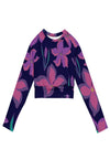 shop womens floral purple crop top | MYLUXQUEEN