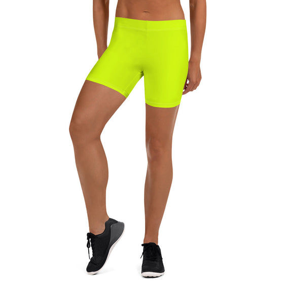 shop myluxqueen womens workout shorts, neon green activewear shorts, women shorts,
