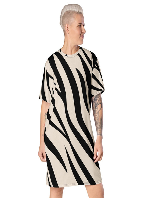 shop womens zebra pattern dress, casual dress, tshirt dress, loungewear dress | myluxqueen