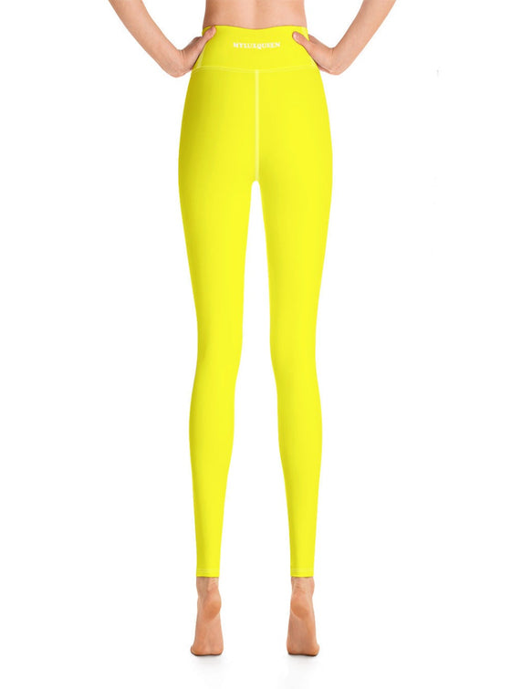 shop womens yellow yoga high waisted leggings| MYLUXQUEEN